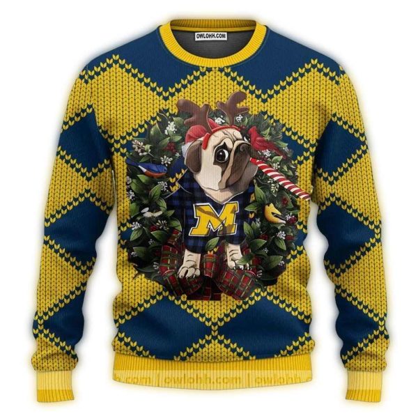 Michigan Wolverines Pub Dog Ugly Sweater 1