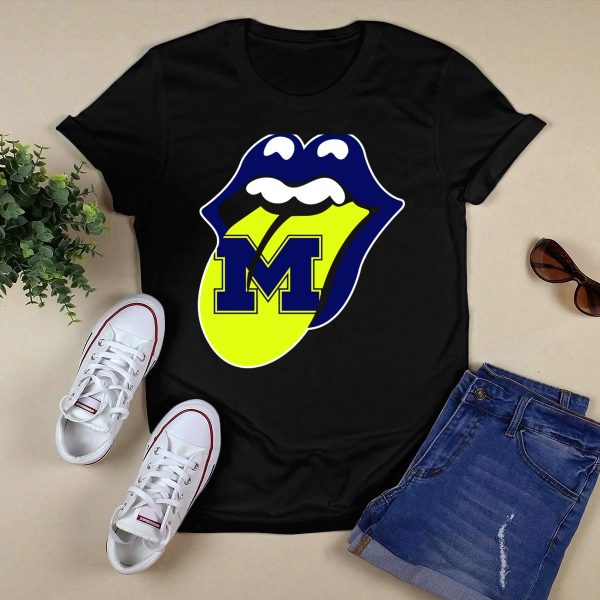 Michigan Wolverines Rolling Stones T Shirt Black 1