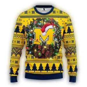 Michigan Wolverines Santa Hat Ugly Sweater