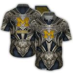 Michigan Wolverines Silver Hawaiian Shirt