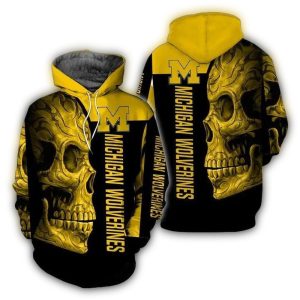 Michigan Wolverines Skull Big For Fan All Over Print Hoodie