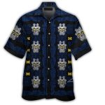 Michigan Wolverines Skull Floral Hawaiian Shirt