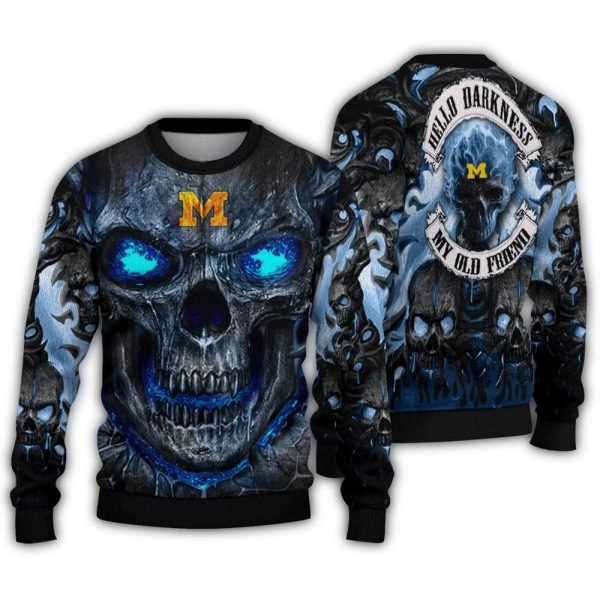 Michigan Wolverines Skull Intensity Ugly Sweater 1