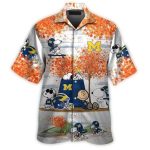 Michigan Wolverines Snoopy Autumn Hawaiian Shirt