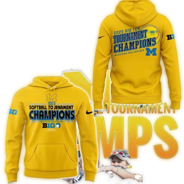 Michigan Wolverines Softball 2025 Big Ten Tournament Champions 3D Printed Hoodie 1