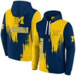 Michigan Wolverines Splatter Effect All Over Print Hoodie