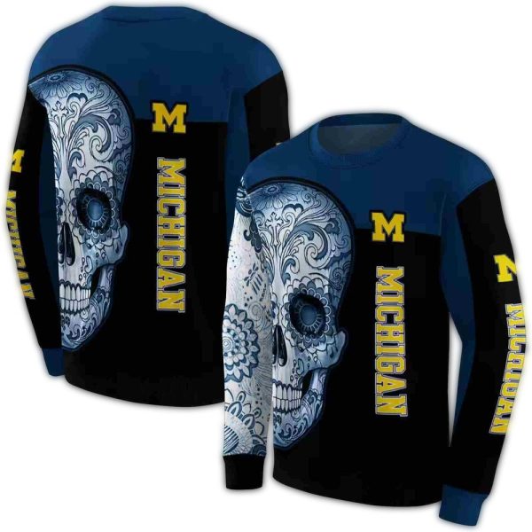 Michigan-Wolverines-Sugar-Skull-AOP-Sweatshirt-1 Michigan Wolverines Sugar Skull AOP Sweatshirt 1