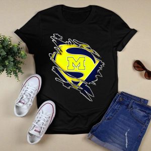 Michigan Wolverines Superman Logo Combination T-Shirt