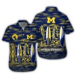 Michigan Wolverines Surf Beach Hawaiian Shirt