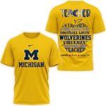 Michigan Wolverines Teacher Pride 2025 All Over Print T Shirt