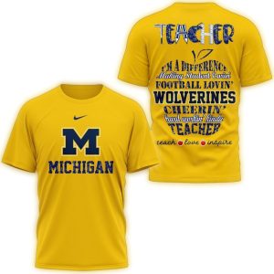 Michigan Wolverines Teacher Pride 2025 All Over Print T Shirt