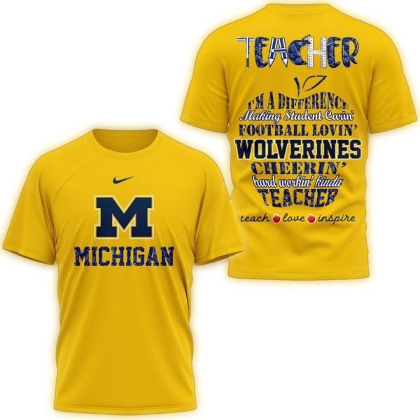 Michigan-Wolverines-Teacher-Pride-2025-Unisex-3D-Shirt-1 Michigan Wolverines Teacher Pride 2025 Unisex 3D Shirt 1