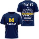 Michigan Wolverines Teacher Teach Love Inspire All Over Print T Shirt