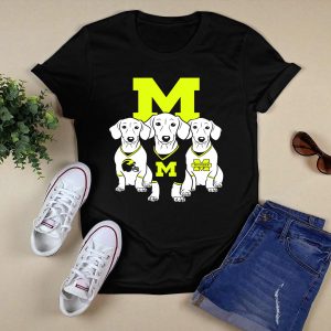 Michigan Wolverines Three Dachshund Dogs T-Shirt
