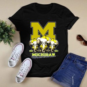 Michigan Wolverines Three Elephants With Glasses Holiday T-Shirt