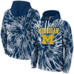 Michigan Wolverines Tie Dye Pattern All Over Print Hoodie