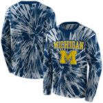 Michigan Wolverines Tie Dye Pattern All Over Print Sweatshirt