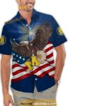 Michigan Wolverines Us Flag Eagle Hawaiian Shirt