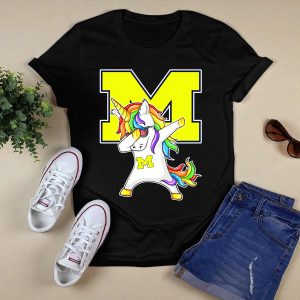 Michigan Wolverines Unicorn Dabbing M T-Shirt