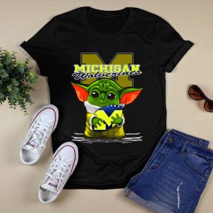 Michigan Wolverines Yoda Holding Football T-Shirt