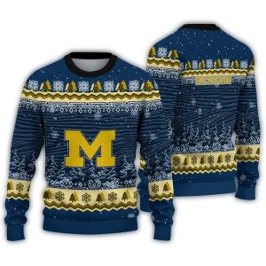 Michigan Wolverines Ree Pattern Ugly Sweater