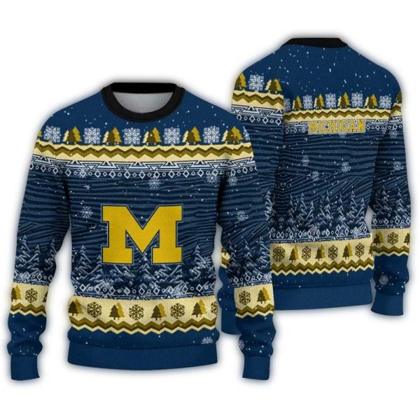 Michigan Wolverines ree Pattern Ugly Sweater 1