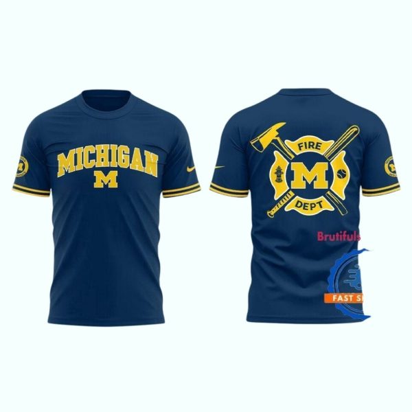 Michigan Wolverines x Firefighter Appreciation Night T Shirt 1