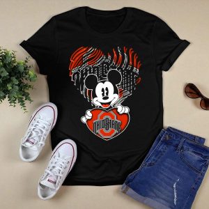 Mick Ohio State Buckeyes Heart Logo Mickey T Shirt