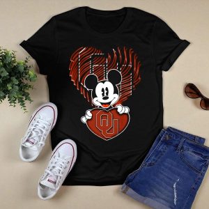 Mick Oklahoma Sooners Heart Ou Mickey T-Shirt