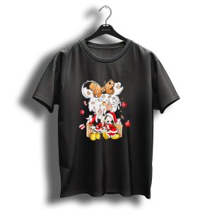 Mickey And Minnie Christmas Castle Gingerbread Mouse Ears Holiday Scene T-Shirt