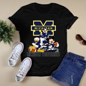 Mickey Donald Goofy Michigan Wolverines Shirt