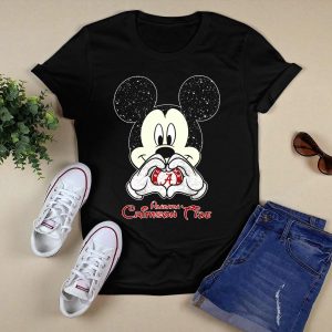 Mickey Mouse Alabama Crimson Tide Heart Hands T Shirt