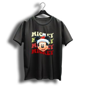 Mickey Mouse Christmas Santa Hat Holiday Festive T Shirt