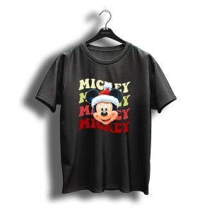 Mickey Mouse Christmas Santa Hat Holiday Festive T-Shirt