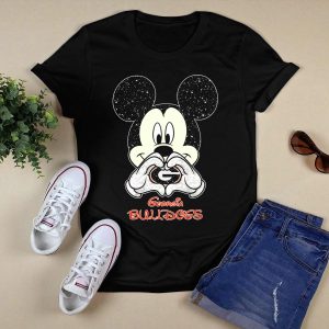 Mickey Mouse Heart Hands Georgia Bulldogs T Shirt