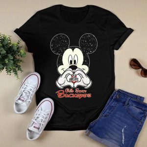 Mickey Mouse Heart Ohio State Buckeyes Fan Love T Shirt