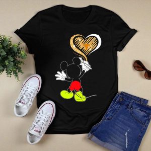 Mickey Mouse Painting Heart Texas Longhorns 32 T-Shirt