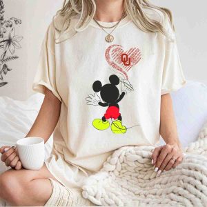 Mickey Painting Ou Heart Oklahoma Sooners T-Shirt