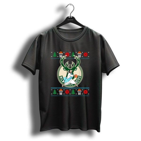 Milwaukee Bucks Jesus Basketball Christmas Ugly T Shirt 1 t shirt 1