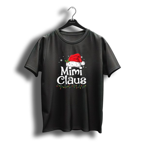 Mimi Claus Christmas Santa Hat Holiday Lights T Shirt t shirt 1