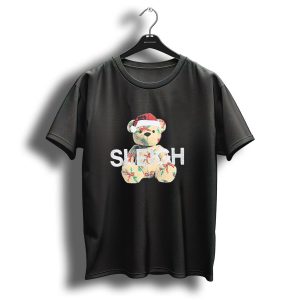 Mini Girls Black Christmas Bear Sleigh T Shirt