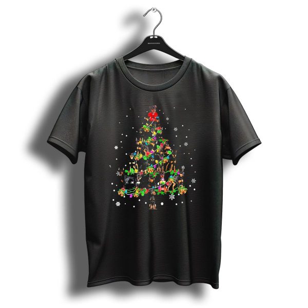 Miniature Pinscher Dog Christmas Tree Snowflakes And Lights T Shirt 1 t shirt 1