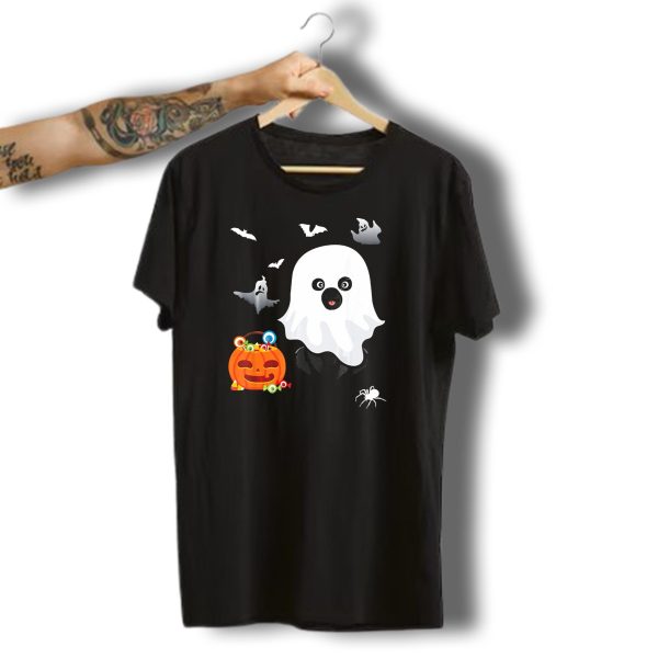 Miniature Pinscher Ghost Halloween With Pumpkin And Bats T Shirt t shirt 1