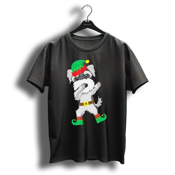 Miniature Schnauzer Dabbing In Christmas Elf Hat And Boots T Shirt 1 t shirt 1