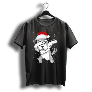Miniature Schnauzer Dabbing Santa Hat Christmas Snowflakes T Shirt