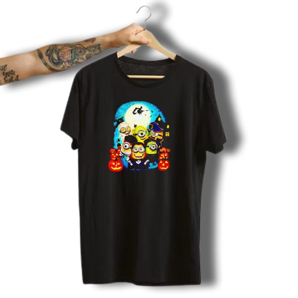 Minion Halloween Trick Or Treat With Spooky Theme And Pumpkins T Shirt t shirt 1