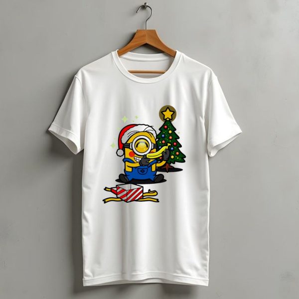 Minion Santa Hat With Banana Christmas Tree And Gift Box T Shirt 1 t shirt 1