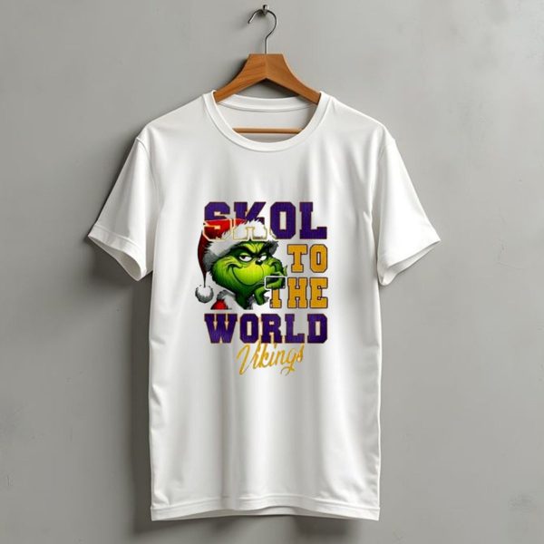 Minnesota Vikings Christmas The Grinch Skol To The World T Shirt 1 t shirt 1