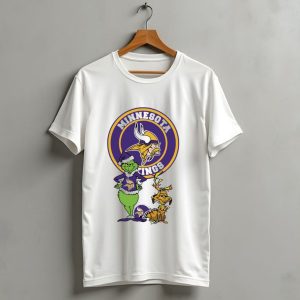 Minnesota Vikings Grinch And Max Merry Christmas T-Shirt