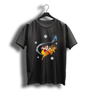 Mk Deer Christmas Mickey And Minnie Santa Reindeer Snowflakes Disney Castle T-Shirt
